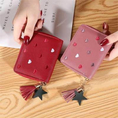 Moda nuovo portafoglio corto studentesse signore stile coreano nappa piccolo portafoglio semplice portafoglio con cerniera portamonete da donna