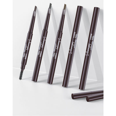 Three dimensional multi effect eyebrow pencil, double headed triangle, beginner eyebrow pencil, not easy to smudge makeup pen