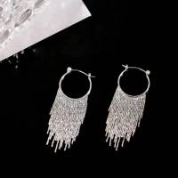 Gold long earrings with tassels for a stylish face, suitable for a niche design of earrings, with a sense of luxury and versatility. Earrings are high-end  Silver