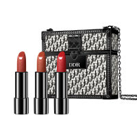 Popular Orange Leather Bag, Small Gold Chain, Lipstick Set, Three Piece Full Set Gift Box, Valentine's Makeup in Stock  Multicolor1