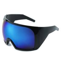 Neue europäische und amerikanische übergroße Punk-Sonnenbrille für Männer und Frauen im Outdoor-Sport, Sonnenbrille mit integrierter Rahmenmaske  Blau