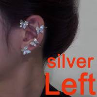 New Super Sparkling Diamond Butterfly Earrings with No Earhole Ear Clip Women's One piece Immortal Feeling Japanese and Korean Versatile Earrings  Multicolor
