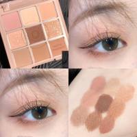 Acrylic transparent 9-color sun eye shadow matte pearlescent earth-color moon eye shadow palette nine-square grid affordable makeup  Multicolor 4