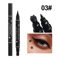 Double-headed star seal eyeliner waterproof and non-smudged novice love plum blossom embellishment eye corner and tail eyeliner  Multicolor 3