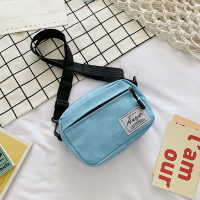 Bolso pequeño de lona Mini serie forestal para niñas, nueva edición coreana, bolso cruzado sencillo, bolso de rebote a la moda de Instagram  Azul
