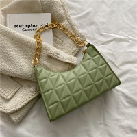 Bags women's new fashion Korean style diamond contrast color one-shoulder underarm bag handbag bag  Light Green
