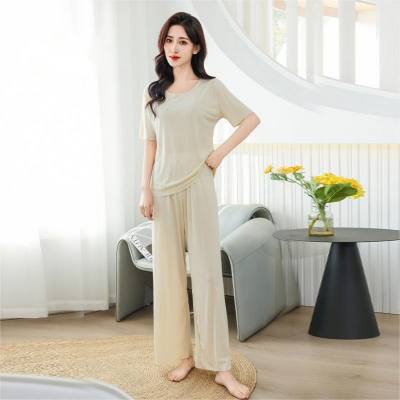 Spring and summer women's home clothes pajamas threaded cool suit short-sleeved suit seamless summer