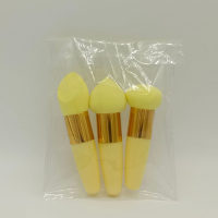 Three piece suit sponge makeup egg air cushion foundation make-up puff dry wet dual-use makeup egg makeup tool  Yellow