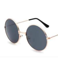 Retro round sunglasses Colorful trendy round frame glasses Colored lens Prince glasses  Gray