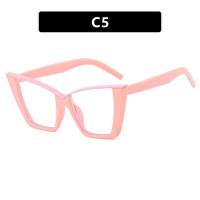 Oeil de chat grand cadre lunettes plates nouveau style lunettes de personnalité cadre à la mode célébrité Internet ins lunettes de mode cadre anti-lumière bleue  Rose