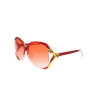 New elegant camellia sunglasses ladies street stall sunglasses fashion ins large frame round Korean retro  Red