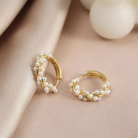 High end and elegant pearl earrings, new trendy earrings, ear buckles, niche design, internet famous and popular earrings for women  Multicolor