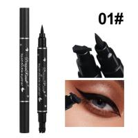 Double-headed star seal eyeliner waterproof and non-smudged novice love plum blossom embellishment eye corner and tail eyeliner  Multicolor 5