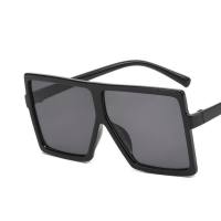 Personality trend square large frame sunglasses new style sunglasses trendy fashion trend colorful sunglasses  Black