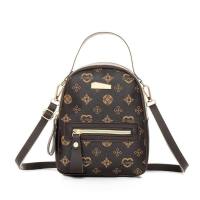 Floral backpack ladies bag fashion backpack women's bag fresh and sweet student schoolbag  Brown