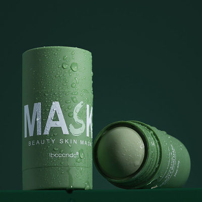 Máscara sólida tipo frotis, máscara sólida de aceite de kong de té verde, máscara de limpieza, máscara de barro