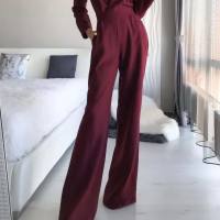 Spring and summer Chinese long skirt new Chinese jumpsuit slanted collar mid-waist temperament commuter jumpsuit  Red