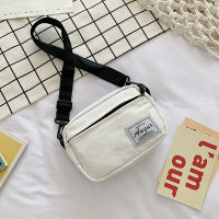 Canvas Mini Forest Series Small Bag for Girls New Korean Edition Simple Crossbody Bag Instagram Fashion Bounce Bag  White