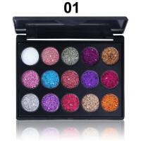 CmaaDu Placa de sombra de ojos con lentejuelas de diamante de 15 colores  multicolores 2