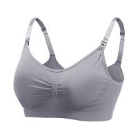 Nursing bras open before feeding, thin underwear for pregnant women, large size bras for pregnancy and postpartum  Gray