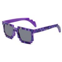 New retro floral plaid square frame sunglasses hot selling sunglasses men and women glasses trend  Purple