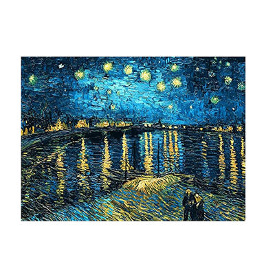 Van Gogh's famous painting "Starry Night on the Rhone River" DIY Diamond Painting Full Diamond 5D Round Diamond Handmade Dot Diamond Painting
