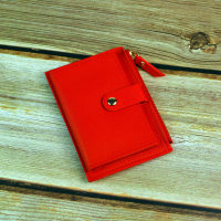 Nuovo portafoglio da donna Portafoglio corto da donna estivo sottile, carino e minimalista, portafoglio Zero per studenti, dal design femminile  Rosso