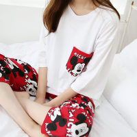Teenage Mickey Mouse Print Pajama Set  Multicolor