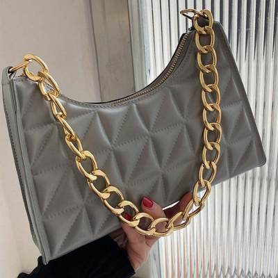 Bags women's new fashion Korean style diamond contrast color one-shoulder underarm bag handbag bag