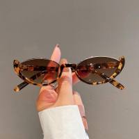 New cat-eye sunglasses European and American fashion Internet celebrities the same INS glasses simple avant-garde sunglasses  Leopard