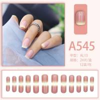 Summer fresh, sweet and cool style manicure, wearable nail pieces, French line blending, removable fake nail pieces, finished product  Multicolor
