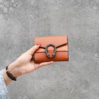 New Pure Small Wallet Women's Short Korean Edition Retro Versatile Folding Change Clip Leather Clip  Brown