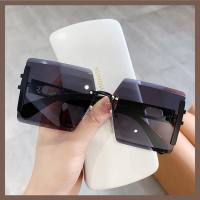 Nuevas gafas de sol de estilo europeo y americano a la moda con montura grande de metal, nuevas gafas de sol con personalidad hueca, gafas de sol  Negro