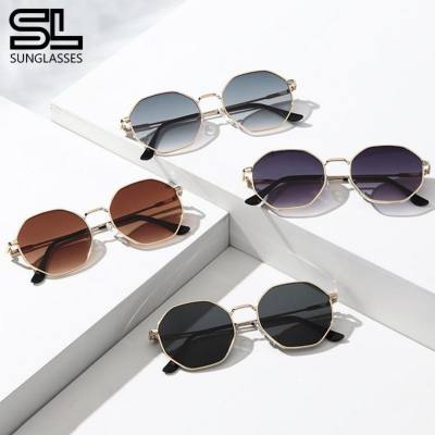 Novo estilo de metal óculos de sol de armação completa moda feminina óculos de sol europeus e americanos tendência da moda masculina retro óculos de armação grande