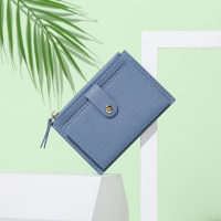 New Women's Wallet Short Wallet Women's Summer Thin Cute and Minimalist Student Zero Wallet Female Crowd Design  Blue