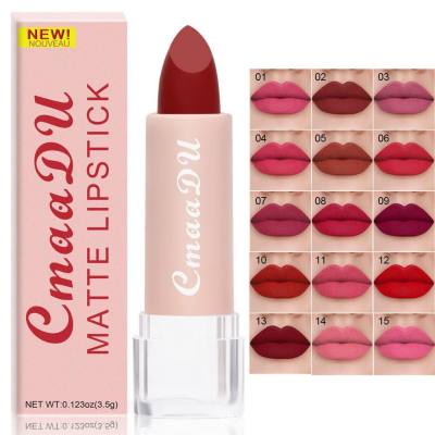 Cross-border exclusive supply of CmaaDu 15 color matte moisturizing lipstick waterproof matte lip gloss MSDS certified cross-border hot sale