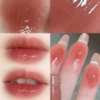 Cappuvini pudding small white tube water gloss lip glaze mirror non-fading non-stick cup makeup moisturizing lipstick  Multicolor1