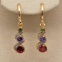 Hot sale new style luxury fashion versatile zircon earrings classic temperament high-grade long tassel earrings for women  multicolor