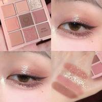 Acrylic transparent 9-color sun eye shadow matte pearlescent earth-color moon eye shadow palette nine-square grid affordable makeup  Multicolor 3