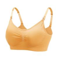 Nursing bras open before feeding, thin underwear for pregnant women, large size bras for pregnancy and postpartum period  Yellow