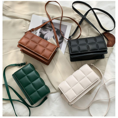 Borsa nuovo stile borsa da donna moda a quadretti piccola borsa quadrata per il tempo libero semplice borsa a tracolla singola di grande capacità