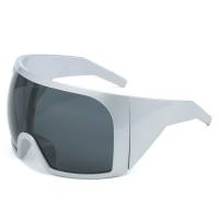 Neue europäische und amerikanische übergroße Punk-Sonnenbrille für Männer und Frauen im Outdoor-Sport, Sonnenbrille mit integrierter Rahmenmaske  Silber
