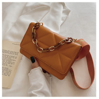 Casual trendy messenger bag niche bag women's stylish small square bag summer new style fashionable simple shoulder bag  Brown