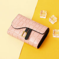 New small card holder for women, exquisite high-end, compact, multi-card slots, light luxury, internet celebrity niche design, crocodile pattern popular wallet  Pink