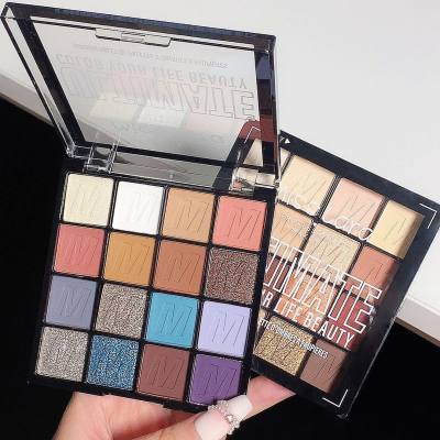 Misslara 16 color eye shadow plate pearl eye shadow waterproof matte new stage makeup sequins glitter powder affordable students