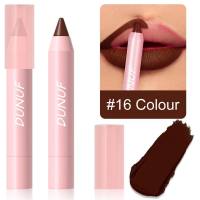 DUNUF 18 color matte mouth red pen is not easy to take off makeup velvet matte fog lipstick lip glaze  Multicolor1