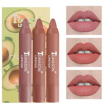Makeup crayon lipstick 3-pack small set lipstick matte matte velvet air lipstick pen cosmetics