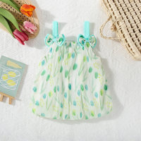 Summer new style two bow strap tulip chiffon skirt  Green