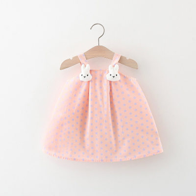 New summer bunny polka dot suspender skirt