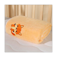 Toalla de baño para recién nacido, toalla de baño absorbente súper suave para niños, manta con funda de toalla de secado rápido, terciopelo coral, espesa y sin pelusa  Amarillo